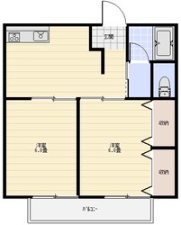 三島ハイツＢ棟の物件間取画像